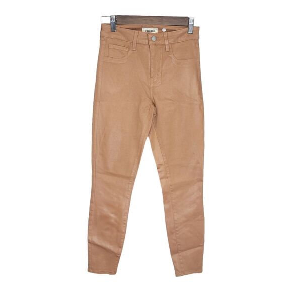 L'AGENCE High- Rise Brown Faux Leather Womens Skinny Pants Size 25 - Picture 1 of 10